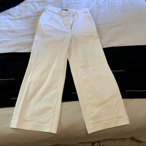 Everlane wide-leg crop white jeans, size 6
